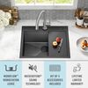 25&rdquo; Drop-In Top Mount&nbsp;16 Gauge Workstation Kitchen Sink Single Bowl&nbsp;with WorkFlow&trade; Ledge and Accessories